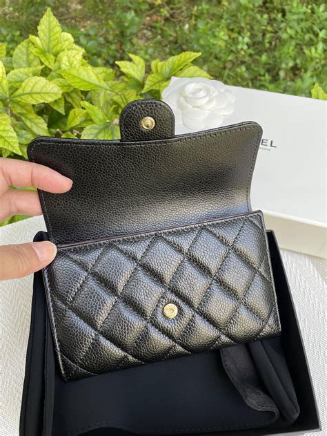 chanel classic id holder|chanel classic card holder price.